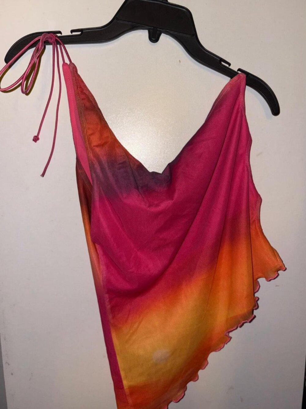 Fashion Nova Nayara One Shoulder Top | Orange/Combo | NWT | Size L - Picture 4 of 4